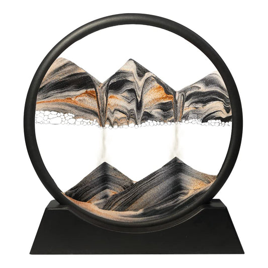 Muyan moving sand art round glass 7-inch deep-sea scene calms the mind.
