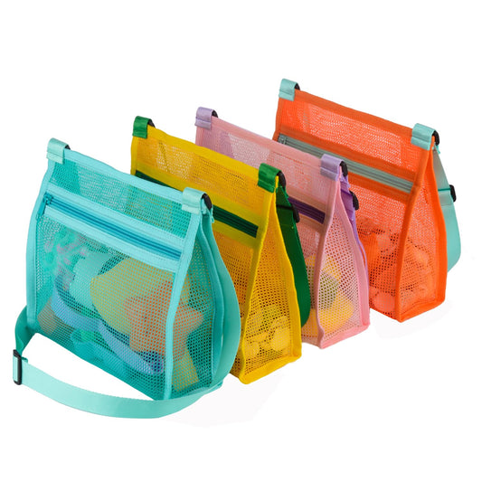 MUYIZI shell bags beach mesh foldable for quick drying and compact storage.