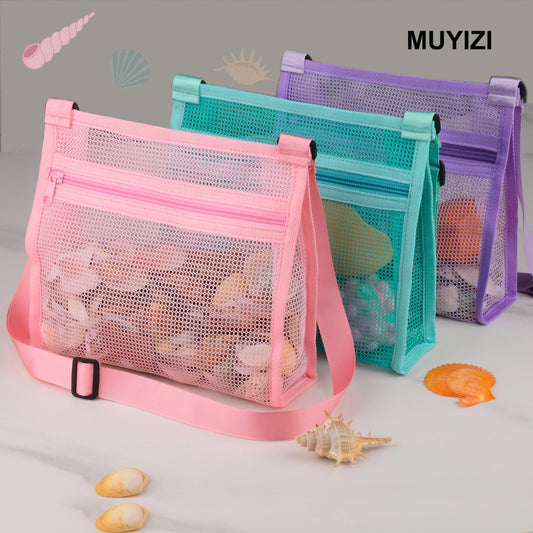 MUYIZI shell bags for beach toy storage after the shore day.