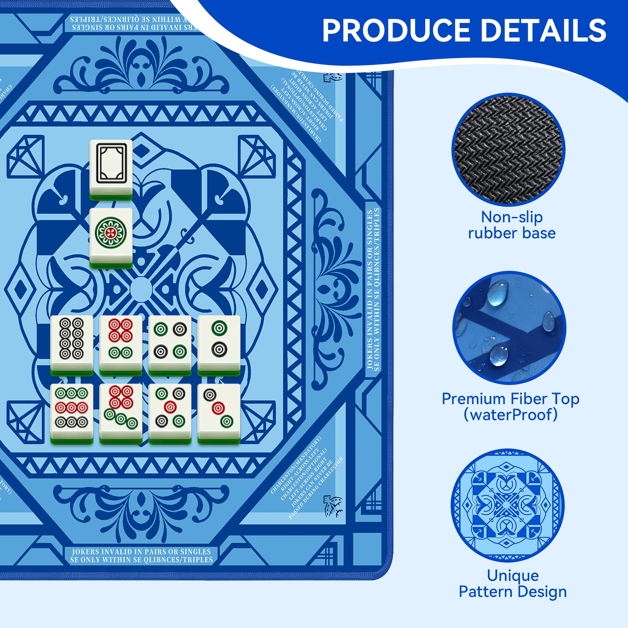 MuyuRise table mat blue reduces tile noise for quieter gaming sessions