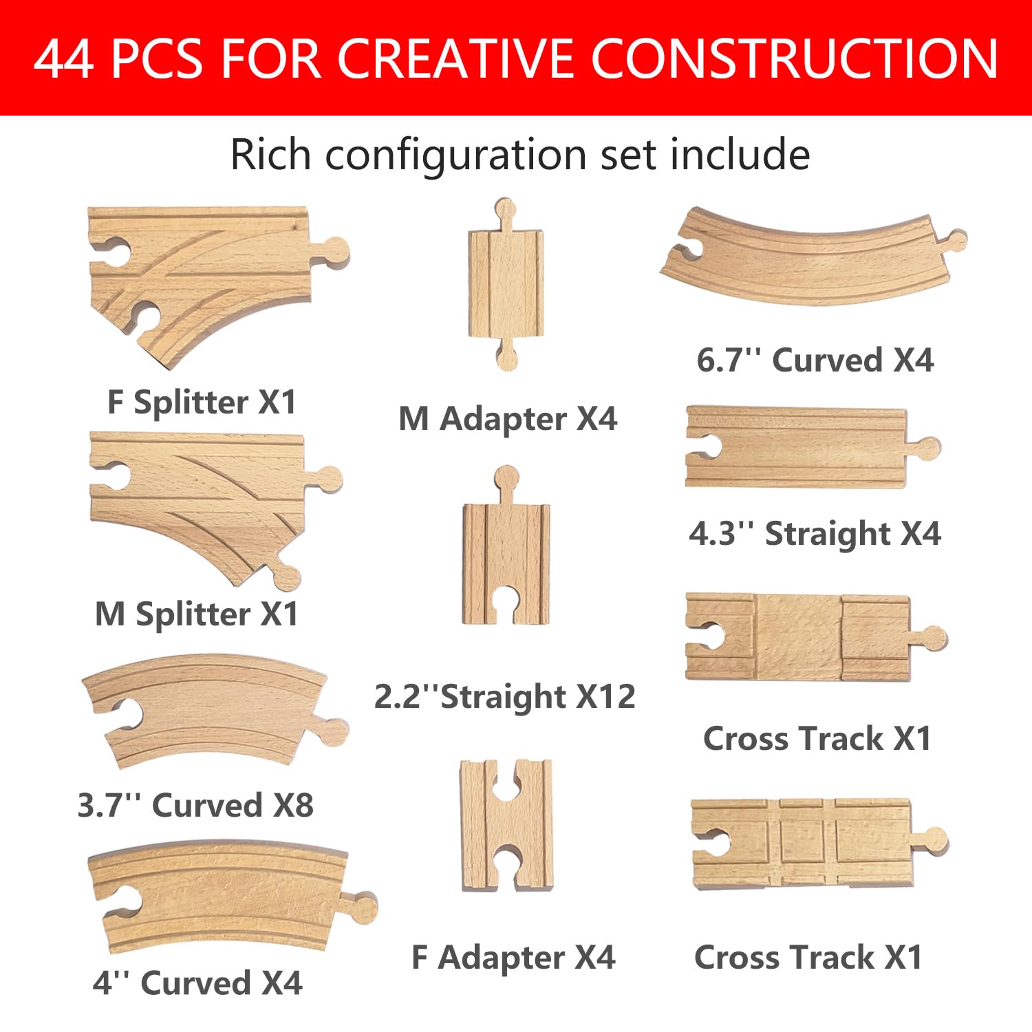 MUYUTOY straight track pieces enable smooth train movement