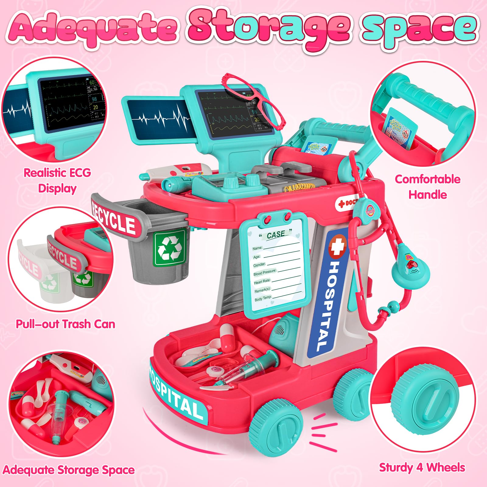 MUZREES ECG display instrument brings interactive feedback during doctor playtime.