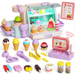 MUZREES ice cream shop counter sparks creative pretend play for kids