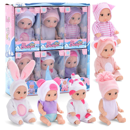 MXSYSHYJ 6-piece pink doll set ready for group play and sharing