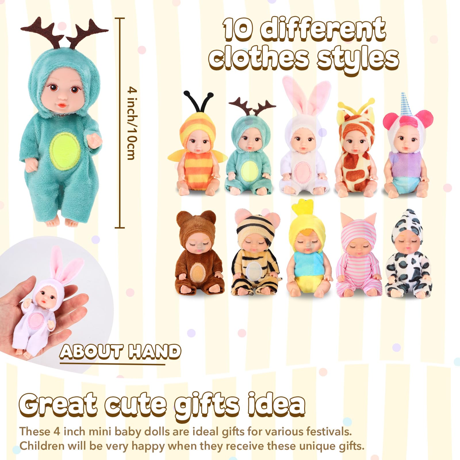 MXSYSHYJ mini dolls with closed eyes support soothing, imaginative nurturing scenes.