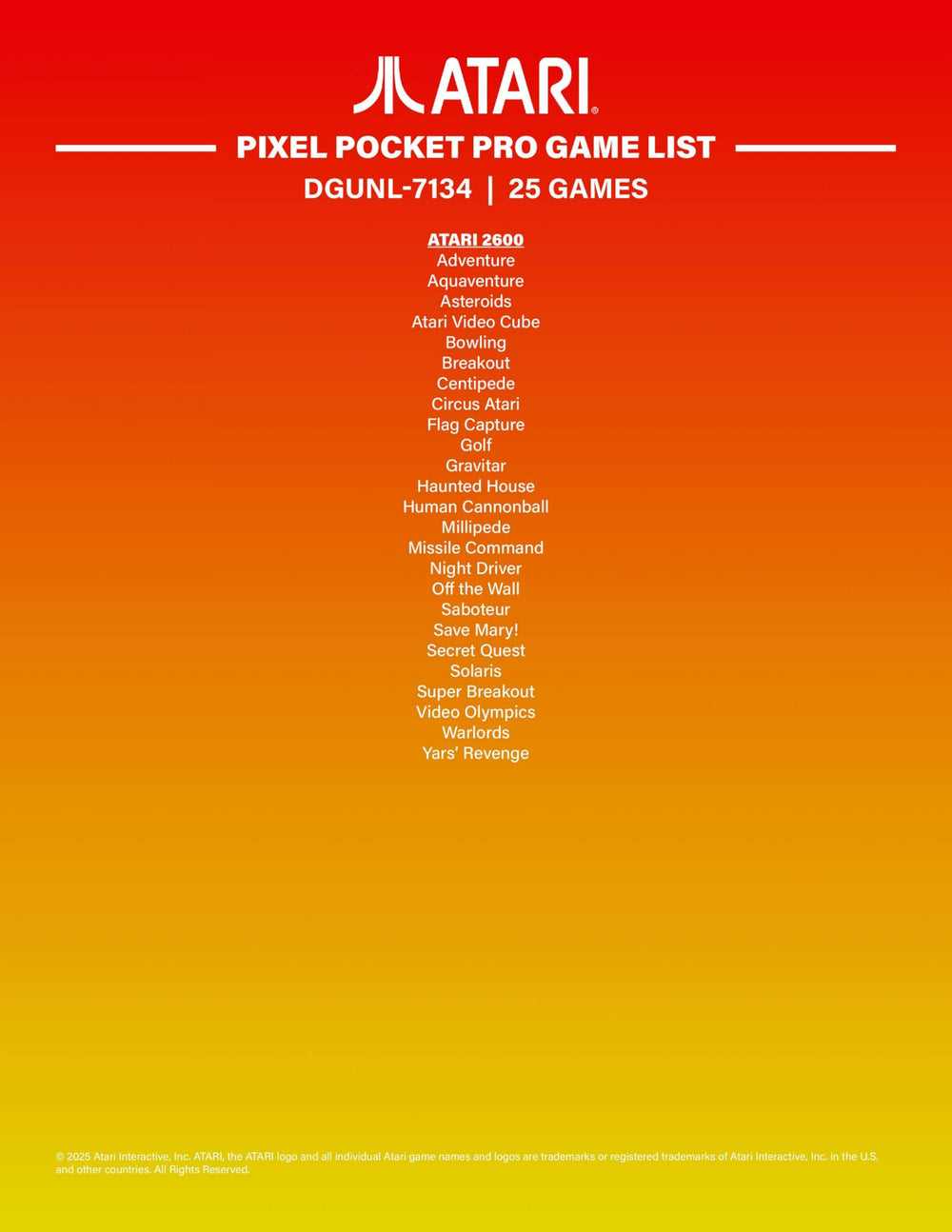 Official licenses guarantee authentic Atari experiences on a compact unit