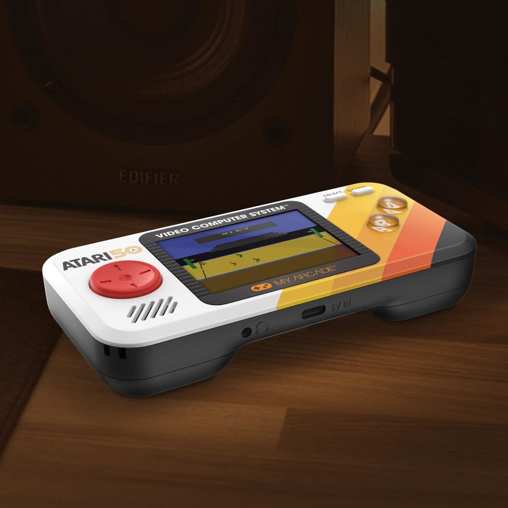 My Arcade Atari Pocket Player Pro licensed games menu highlights authentic Atari experiences