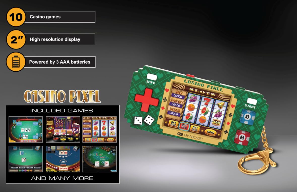 My Arcade Casino Pixel compact dimensions enable pocket-friendly play.