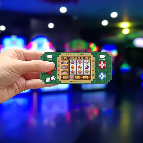 My Arcade Casino Pixel attached to a durable keychain for easy travel gaming.