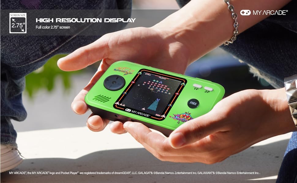 My Arcade Galaga two-games icon showcases classic titles in a compact handheld.