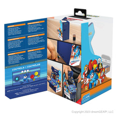 My Arcade Mega Man Micro Player Pro on a desk, perfect for displaying retro gaming nostalgia.