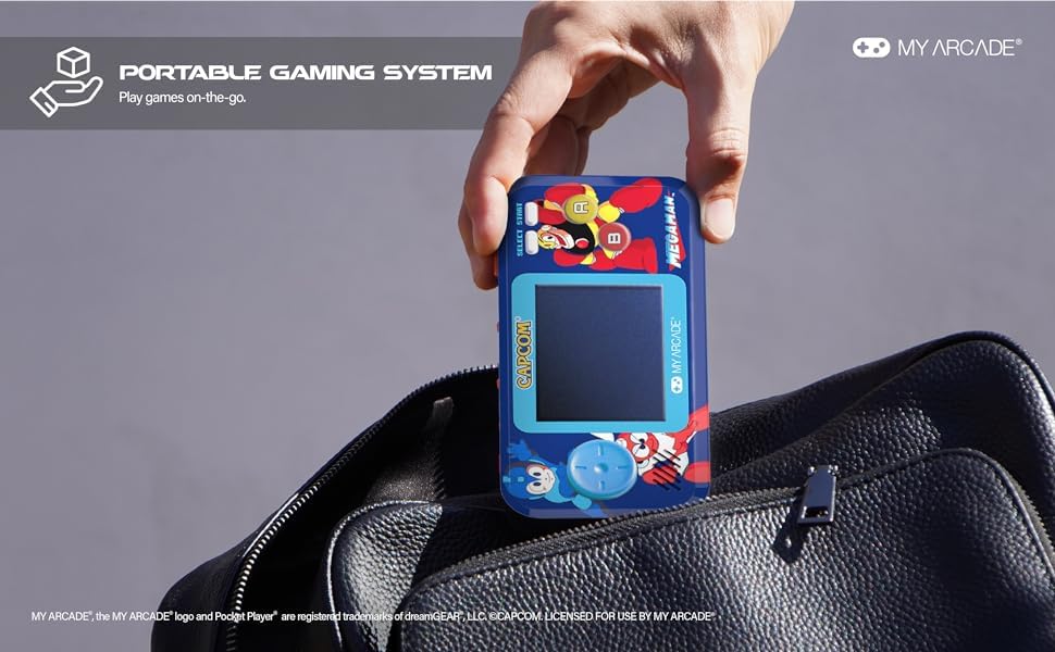 My Arcade Megaman Pocket Player Pro 3.5mm headphone jack for private listening.