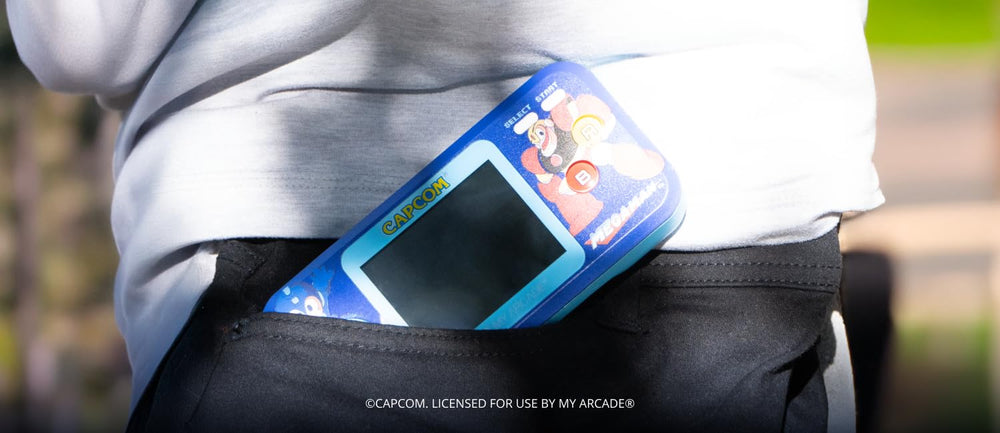 My Arcade Megaman Pocket Player Pro on-the-go portability suits travel.