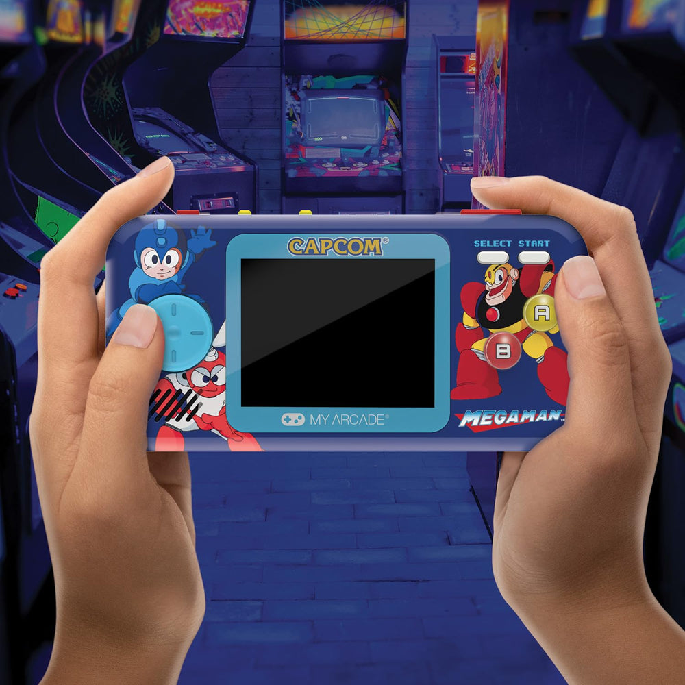 My Arcade Megaman Pocket Player Pro USB-C and battery options for flexibility.