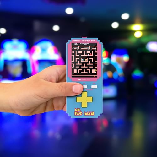 My Arcade Ms. Pac-Man Pixel Pocket Pro keychain design enables portable arcade fun anywhere.