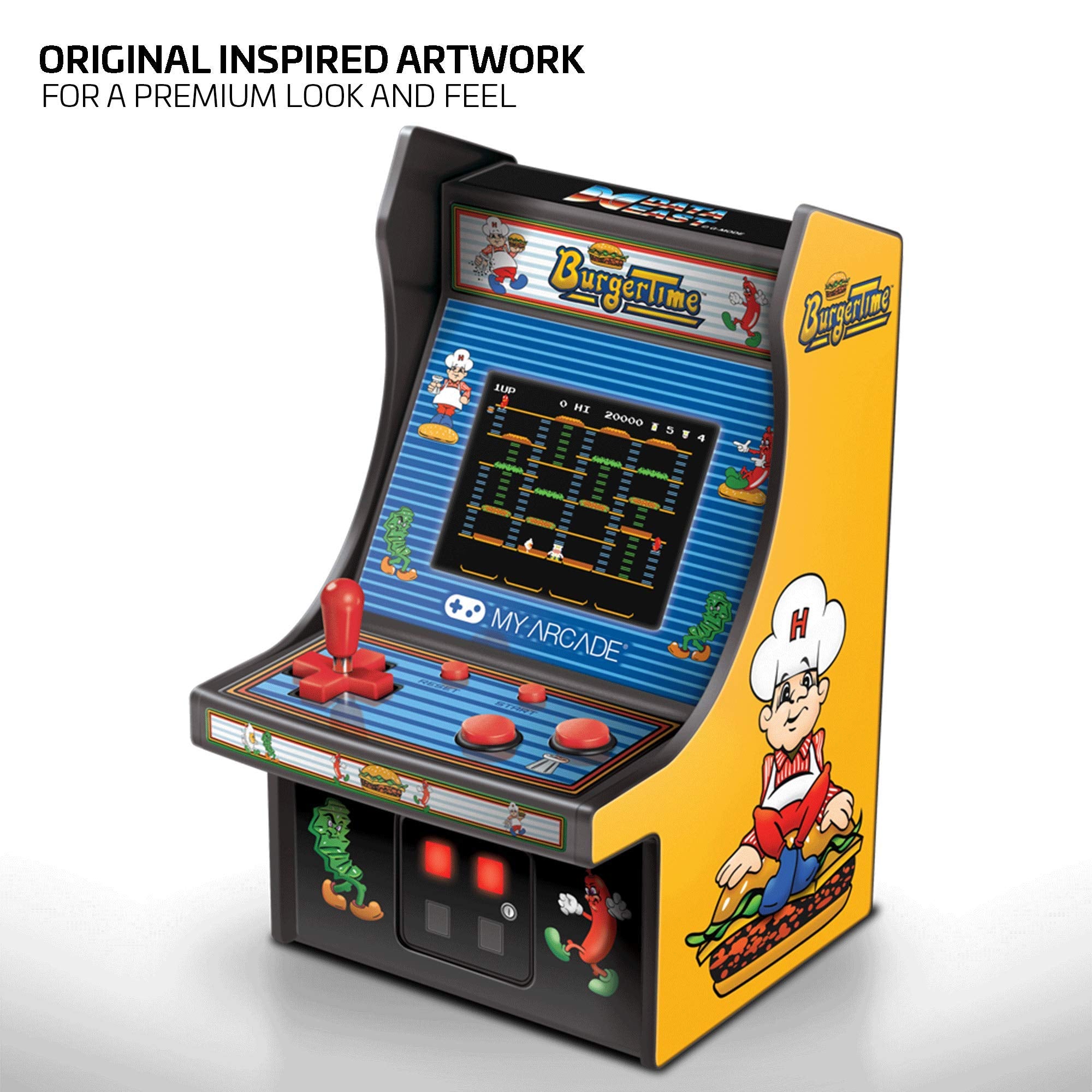 My Arcade Namco Micro Player Burgertime back-lit display delivers vivid colors during late-night sessions.