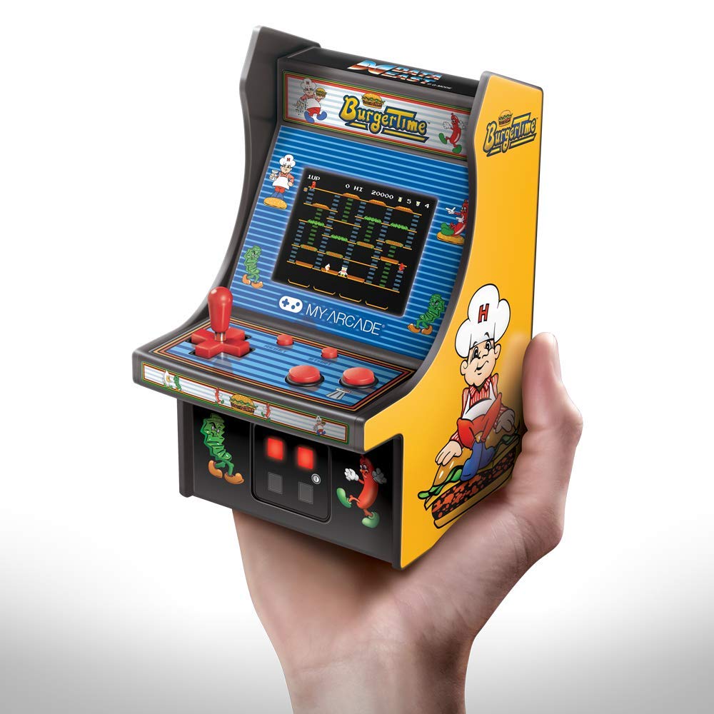 My Arcade Namco Micro Player Burgertime compact design fits desks and shelves.