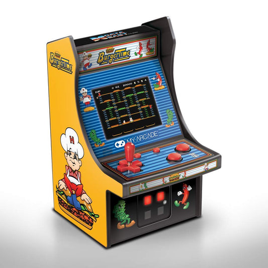 My Arcade Namco Micro Player Burgertime front view showcases retro cabinet design and compact playability.