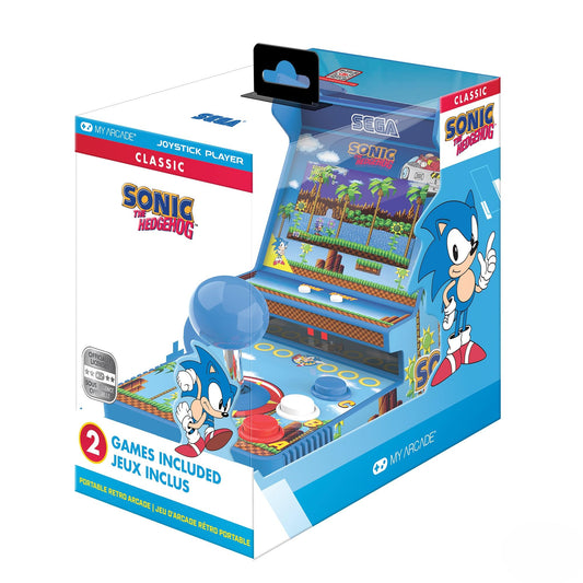 My Arcade Sonic Joystick Player front view shows retro arcade styling for nostalgic play sessions