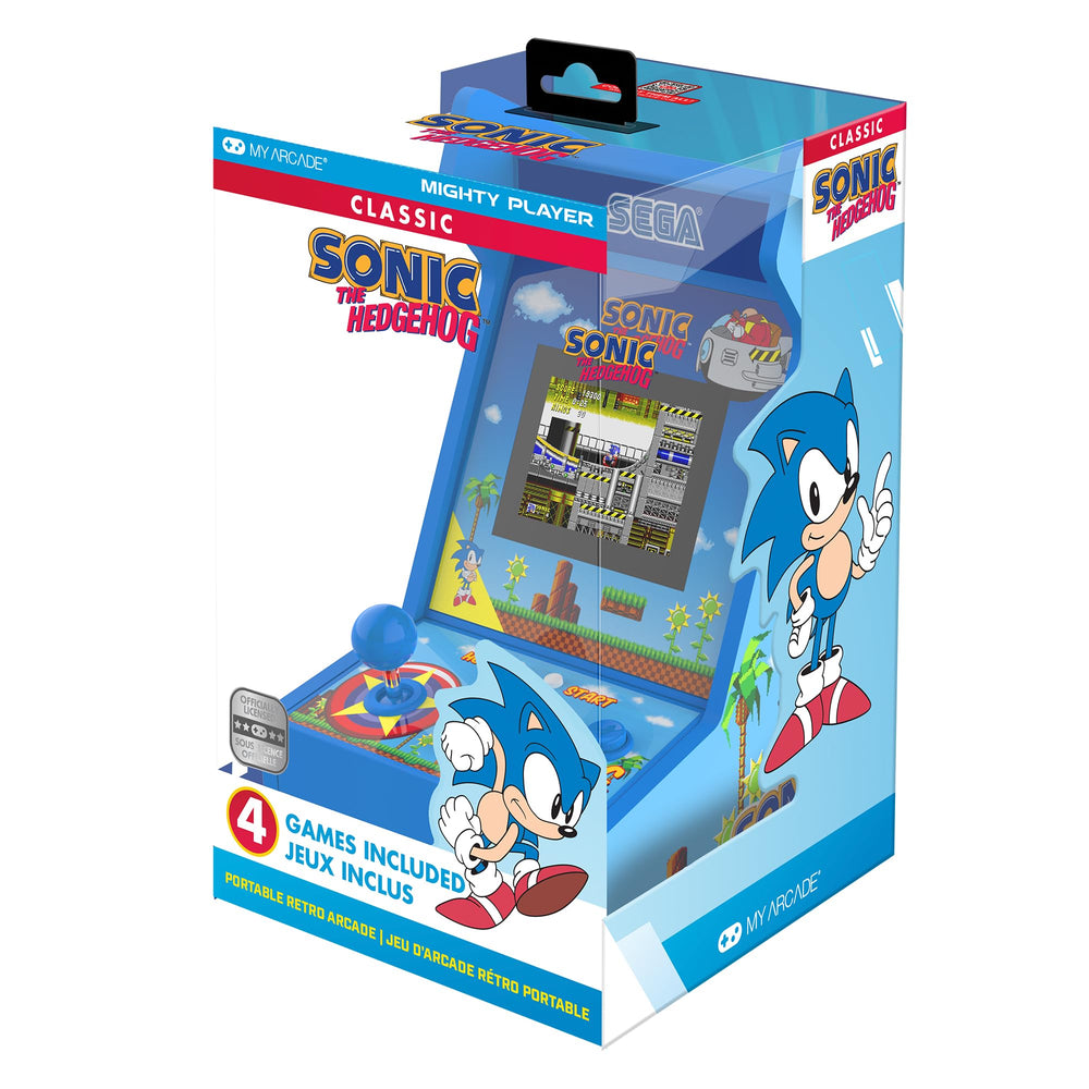 My Arcade Sonic Mighty Player controls close-up illustrating simple, intuitive layout