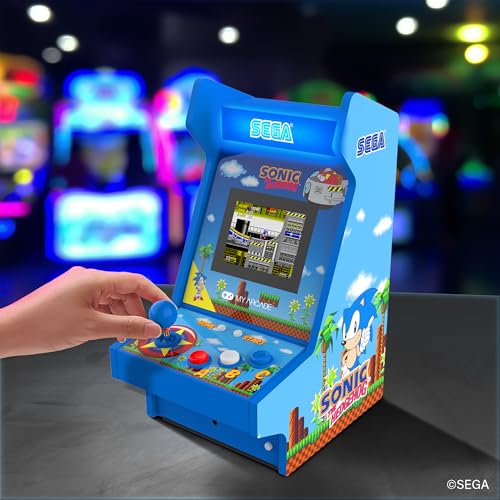 My Arcade Sonic Mighty Player side view highlights slim profile and space-saving design