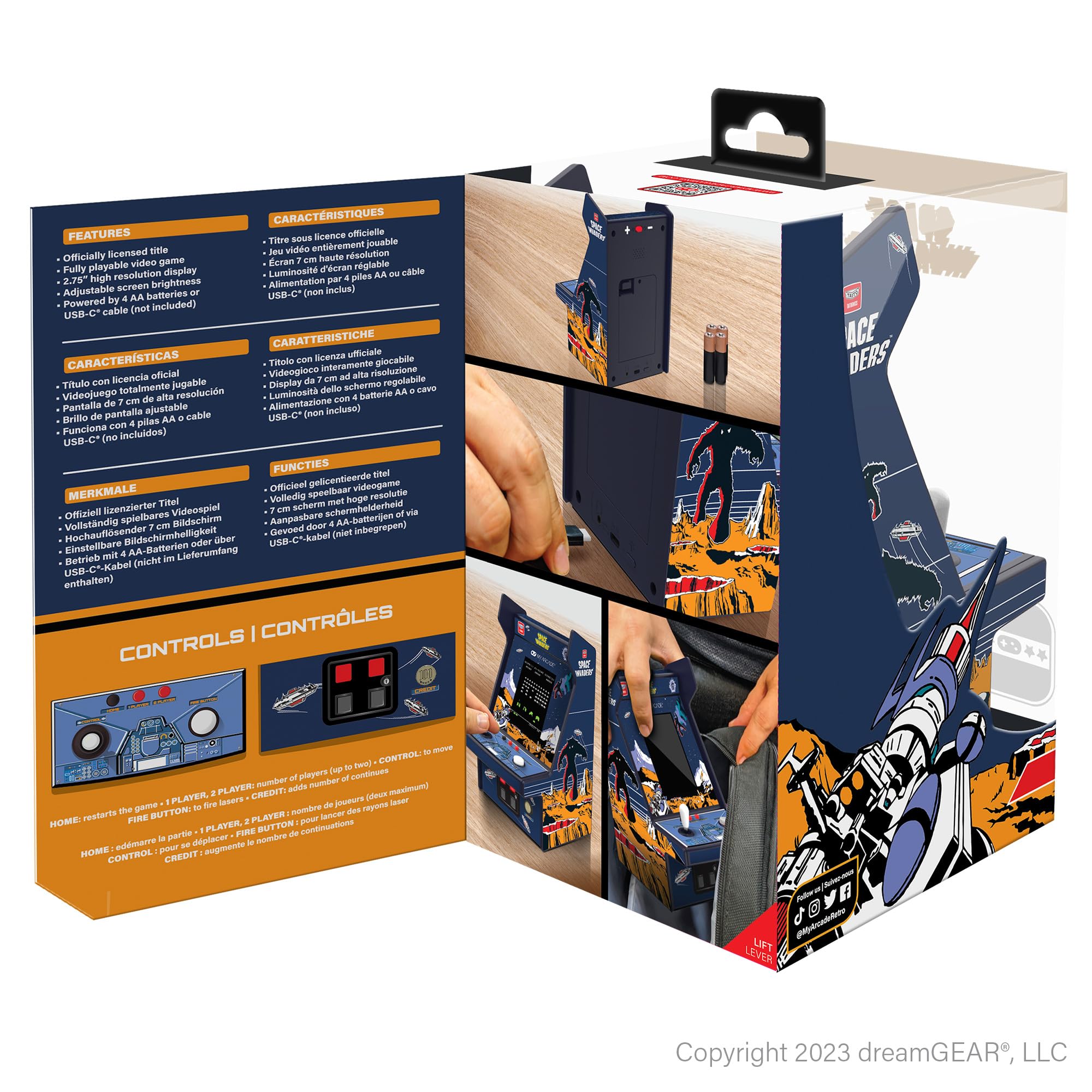 My Arcade Space Invaders Micro Player Pro packaging art, honoring original visuals.