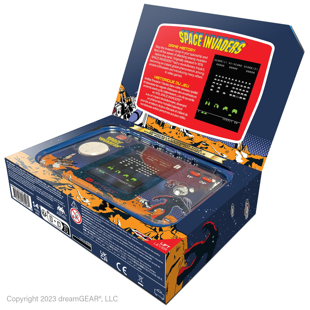 My Arcade Space Invaders Pocket Player Pro compact dimensions for travel