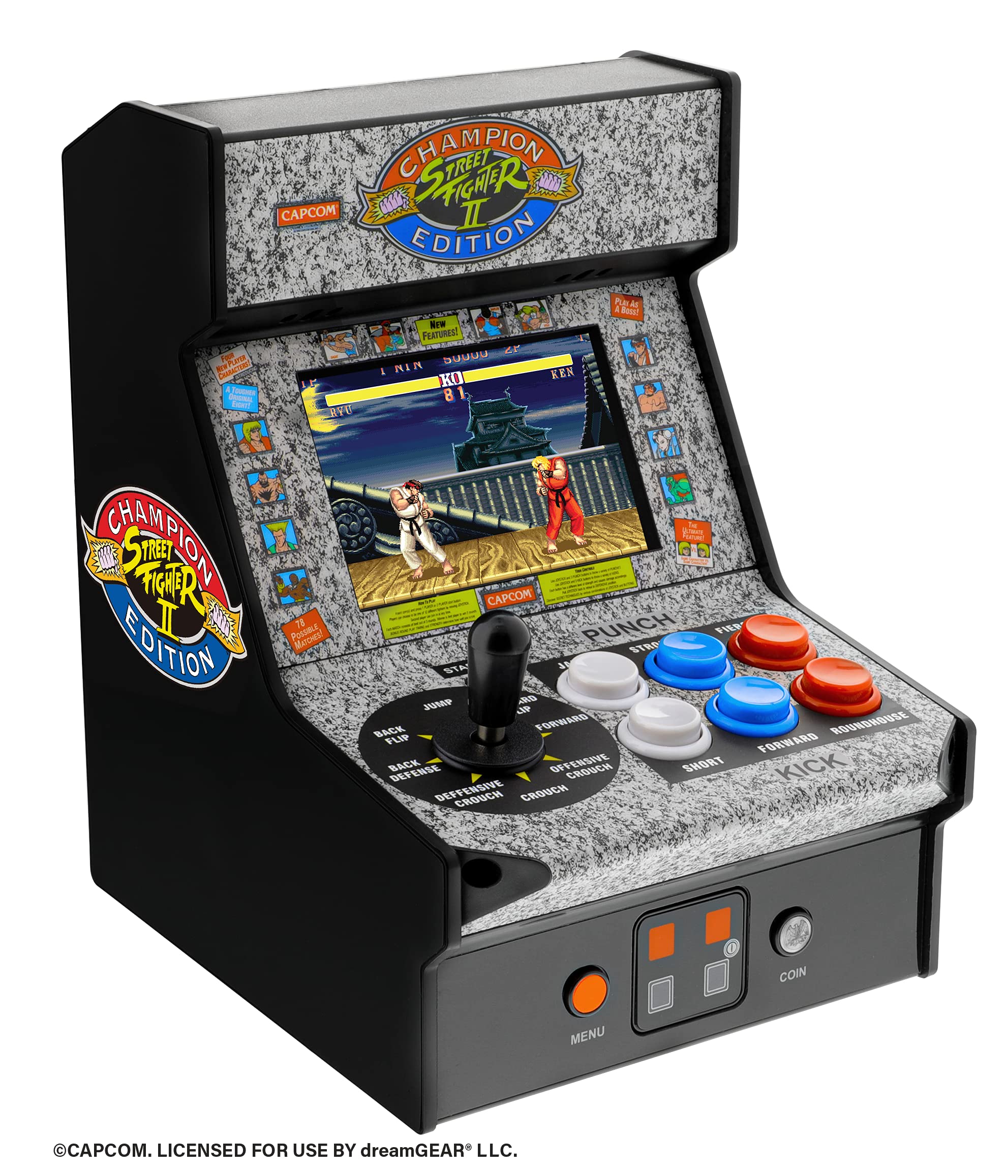 My Arcade Street Fighter 2 Micro Player back lit display in action