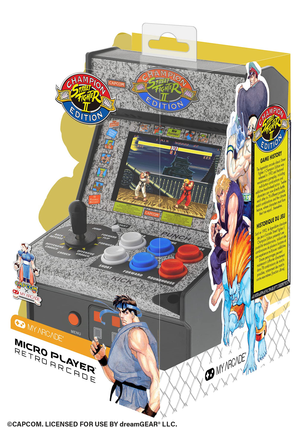 My Arcade Street Fighter 2 Micro Player power options with batteries or USB