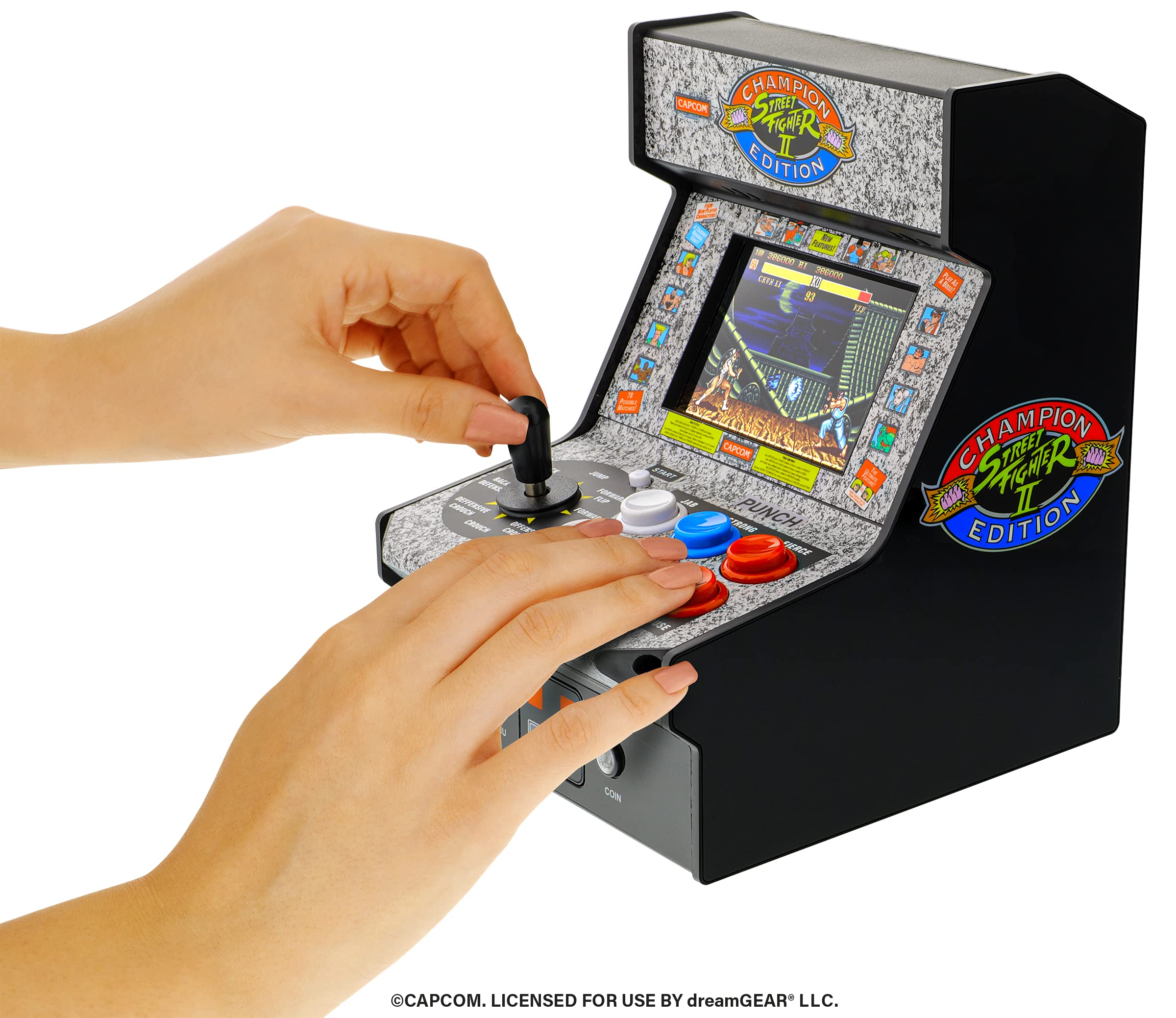My Arcade Street Fighter 2 Micro Player marquee lighting and coin trap