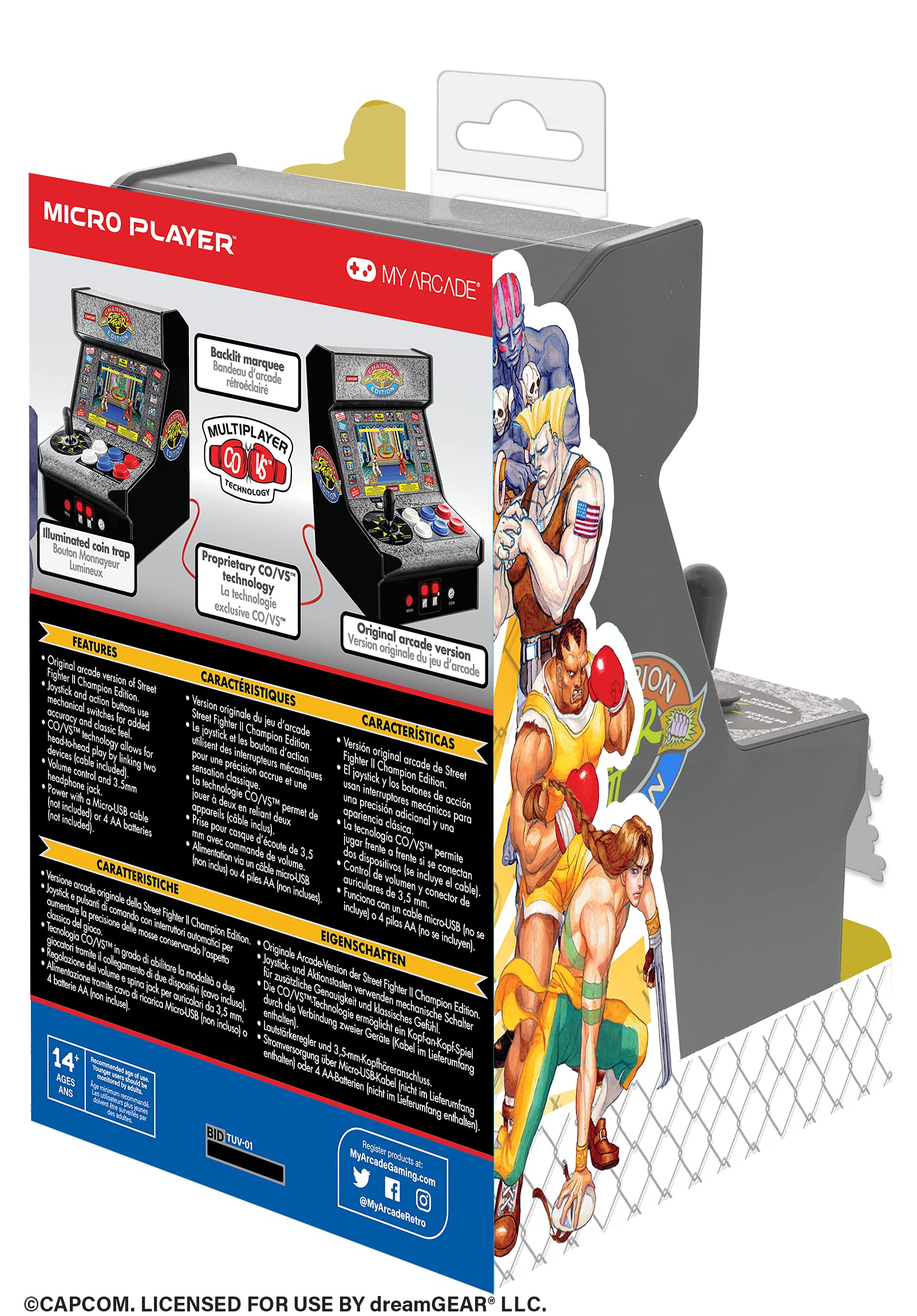 My Arcade Street Fighter 2 Micro Player packaging as a collectible display