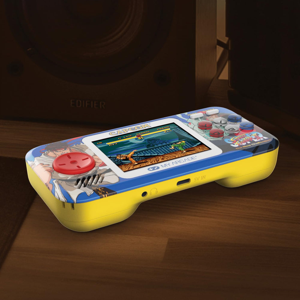 My Arcade Street Fighter II Pocket Pro headphone jack for private listening.