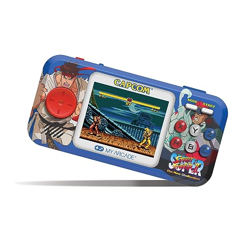 My Arcade Street Fighter II Pocket Pro side grip and compact design for handheld play.