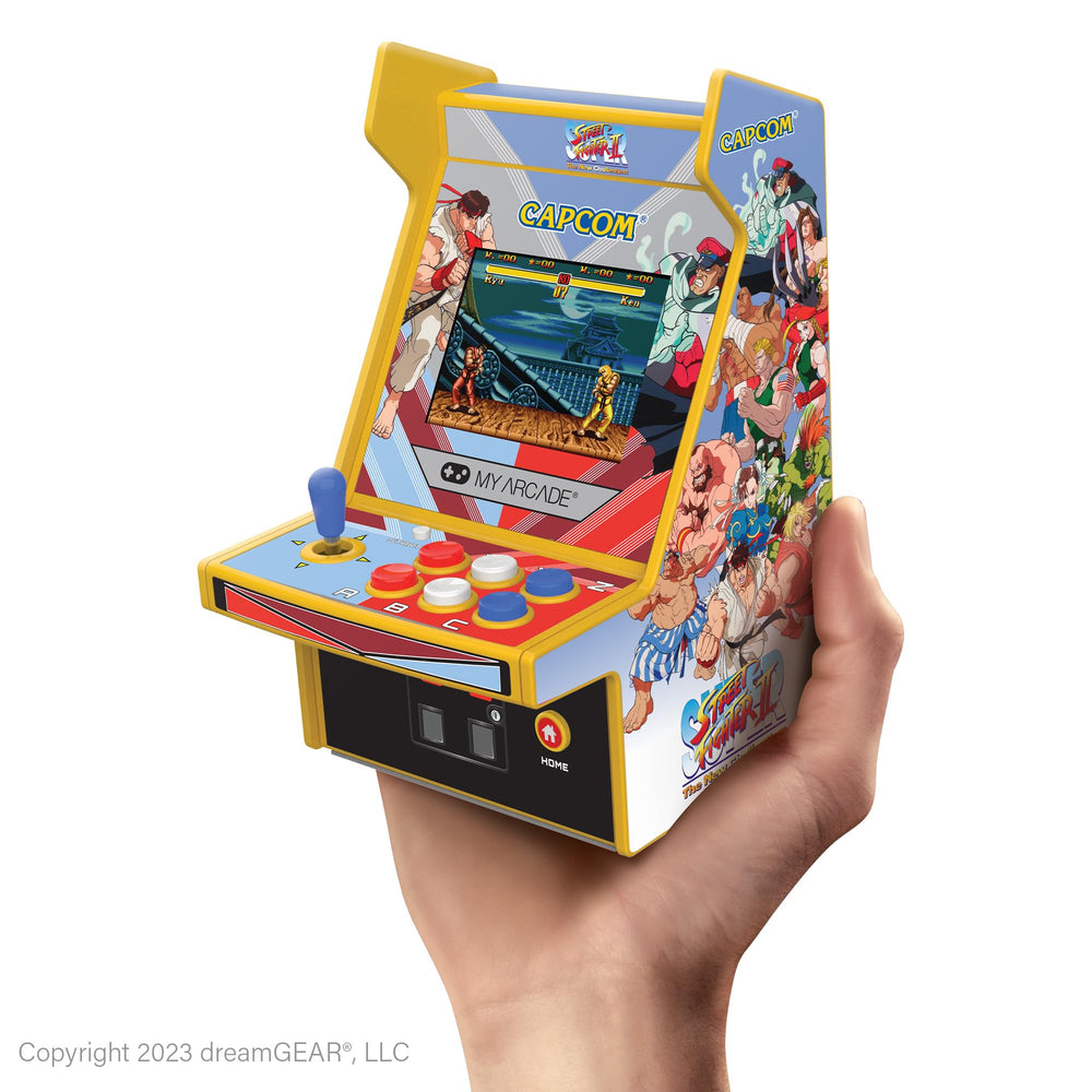 My Arcade Micro Player Pro box contents with two included games