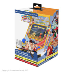 My Arcade Super Street Fighter II Nano Player Pro front view, compact retro handheld for on the go play