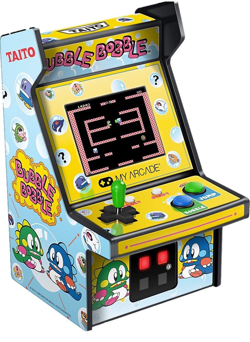 My Arcade Taito Micro Players Bubble Bobble display with vivid color for authentic retro gaming