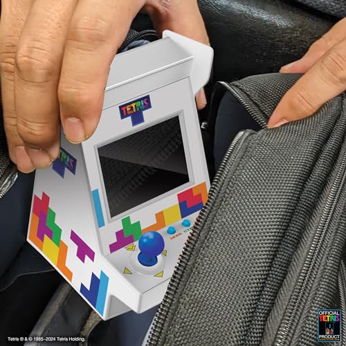 My Arcade Tetris Nano Player Pro side angle highlights portable design and ergonomic grip.