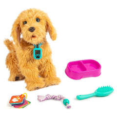 My Fuzzy Friends Moji interactive Labradoodle face shows lifelike expression for imaginative play