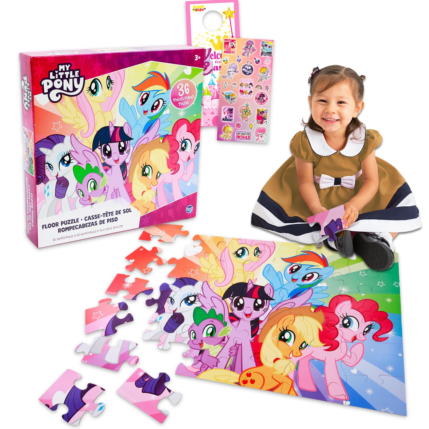 My Little Pony floor puzzle 36-piece; vibrant scene invite family play and focus.