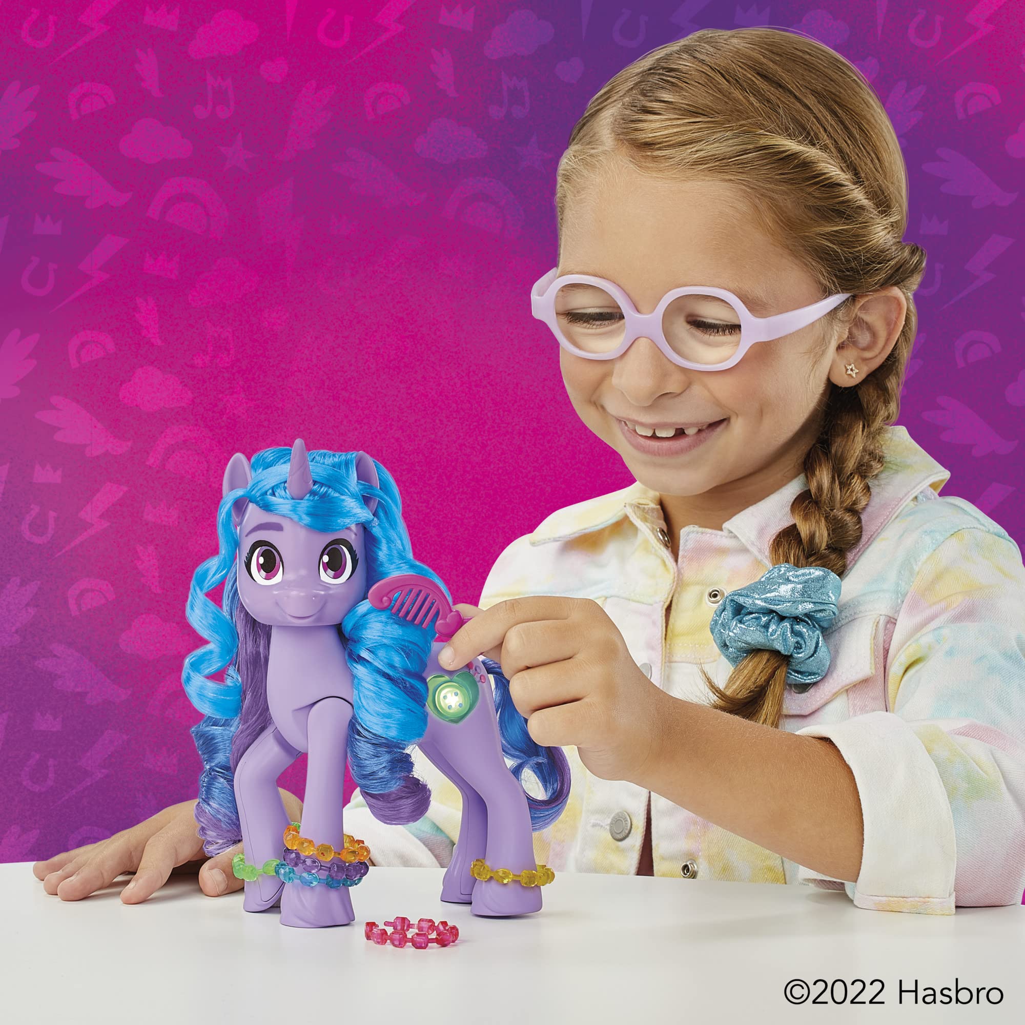 My Little Pony Izzy Moonbow dance party mode triggers music for movement.