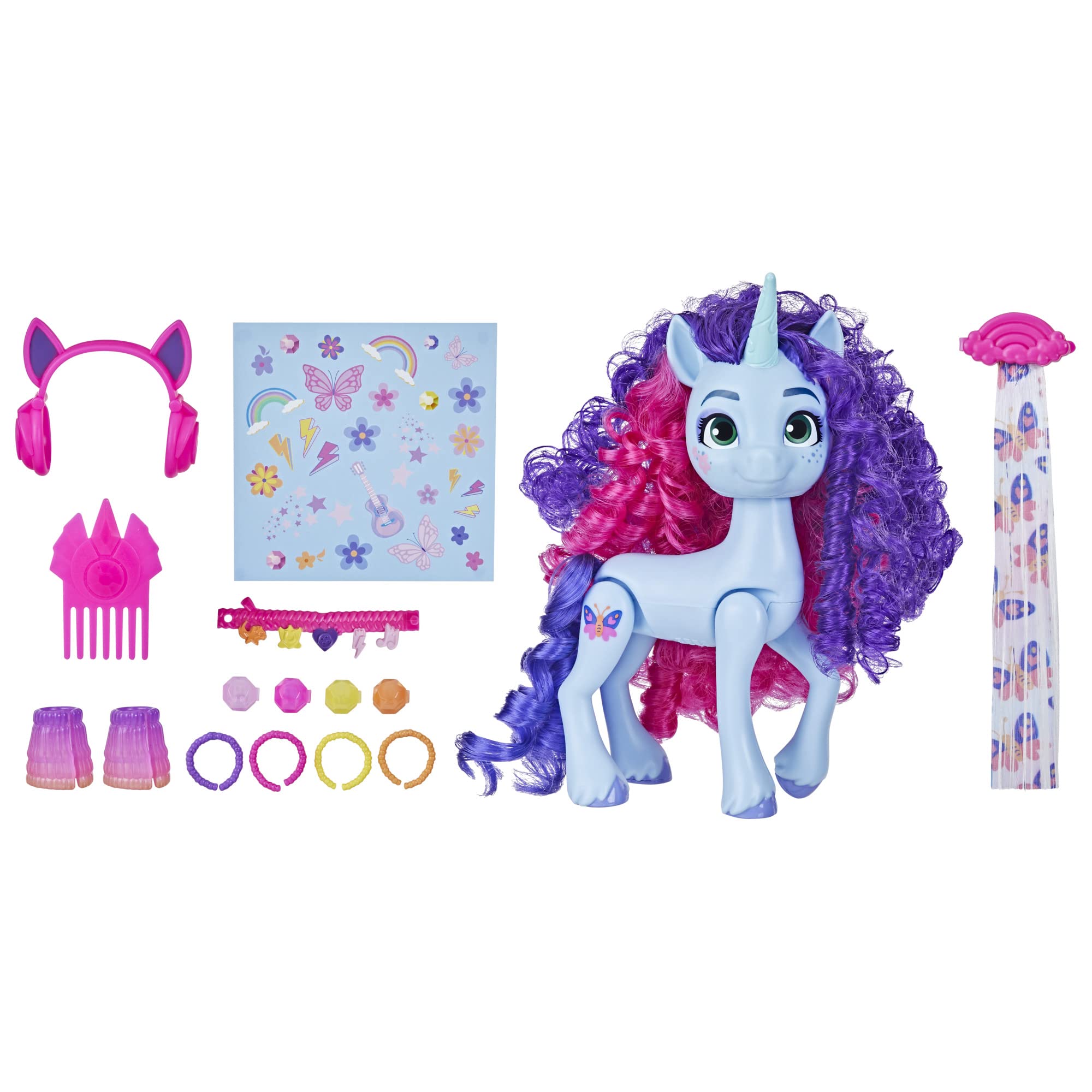 My Little Pony Misty Brightdawn with clip extensions for festival-ready hairstyle.