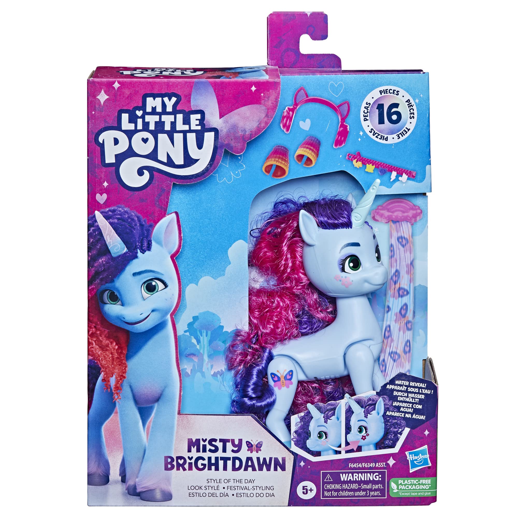Misty Brightdawn face paint changes color with cold water for playful reveals.
