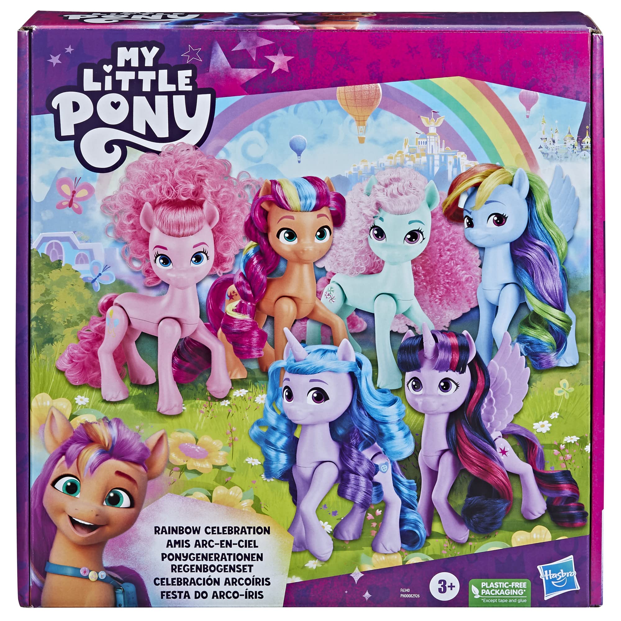 My Little Pony Rainbow Celebration Izzy Moonbow figure with colorful mane for storytelling