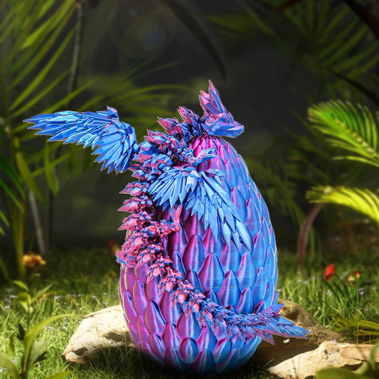 Mydhall articulated dragon inside the egg ready for imaginative play.