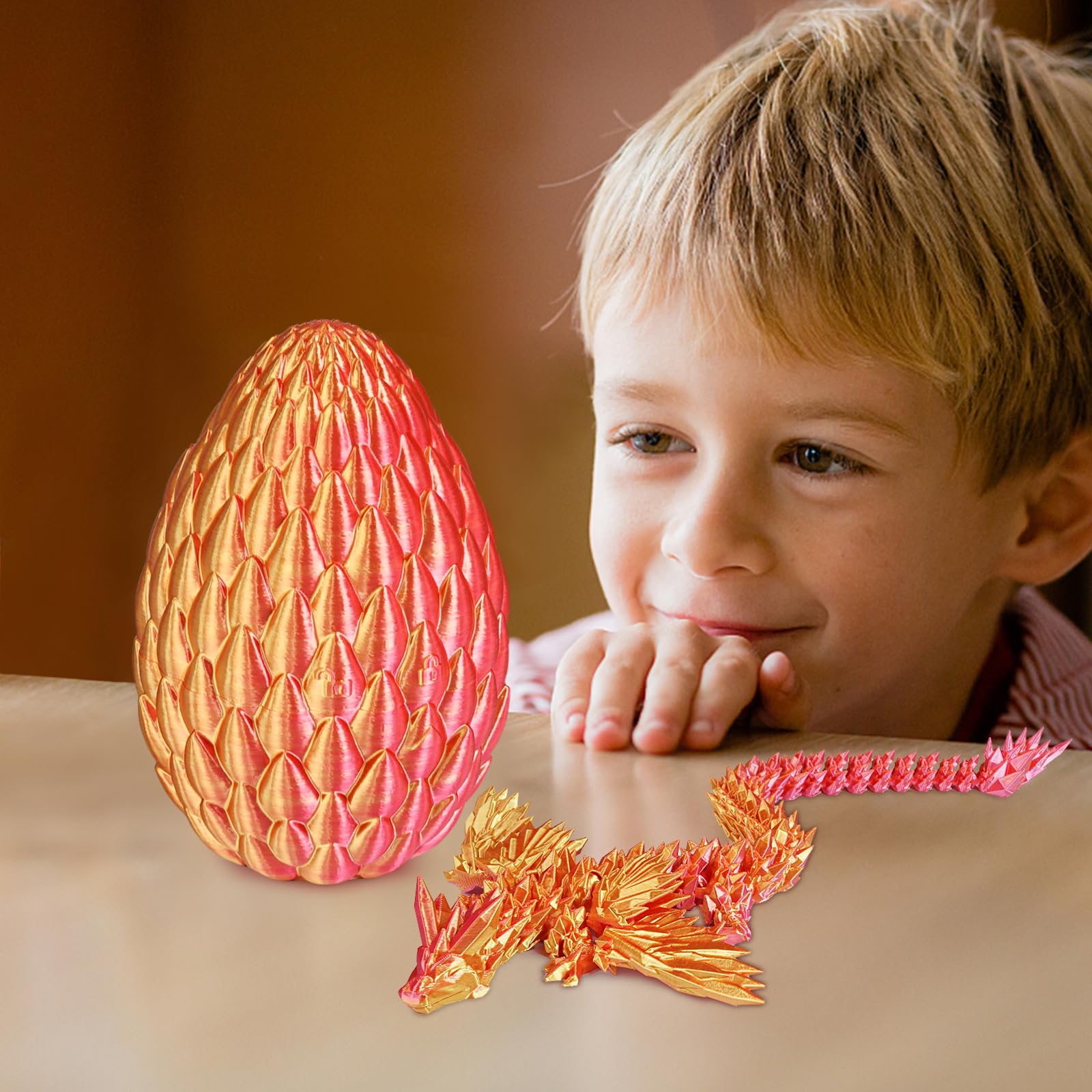Mydhall dragon egg with curled dragon inside for a mysterious display