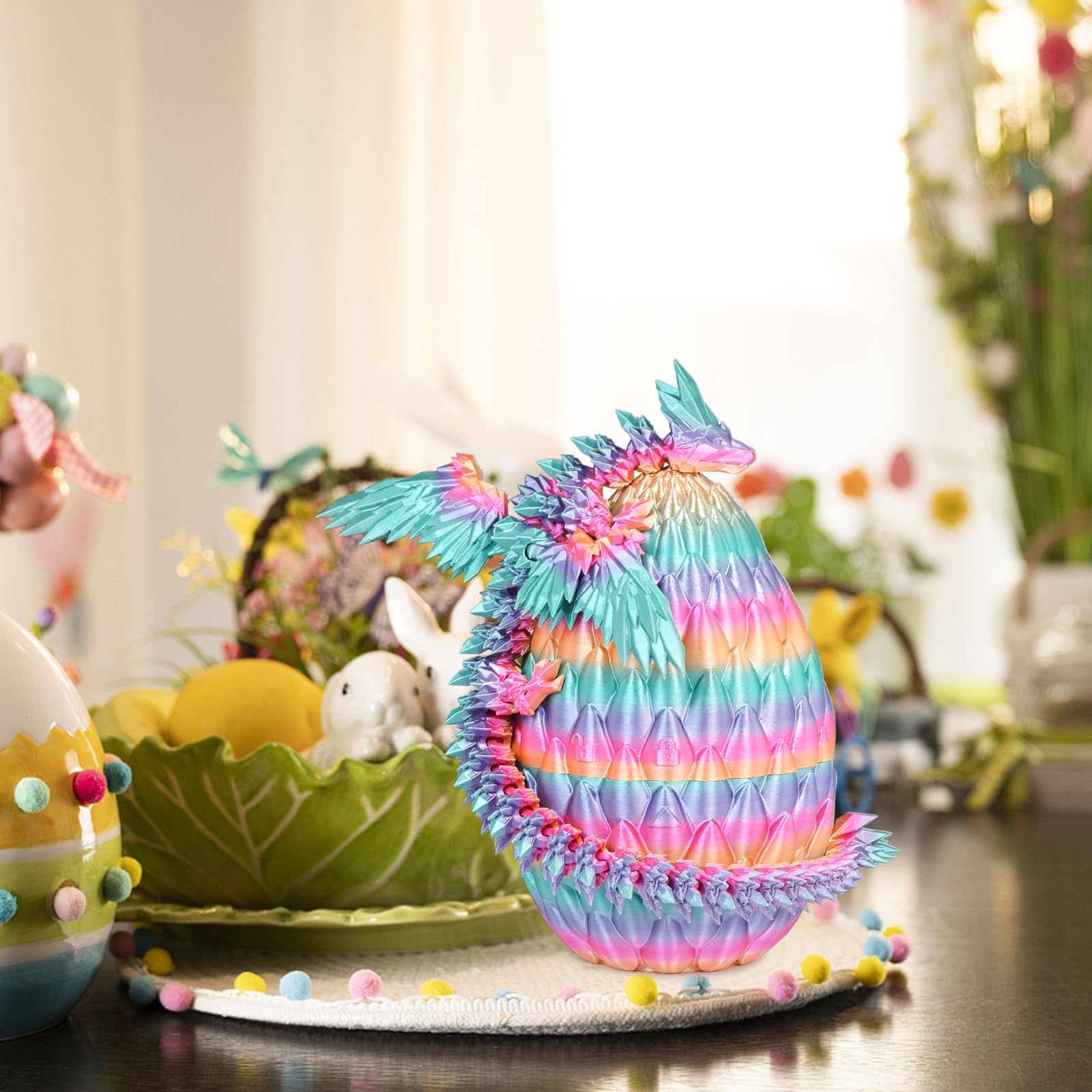Mydhall gradient dragon egg stands 5.5 inches tall with a 9-inch dragon