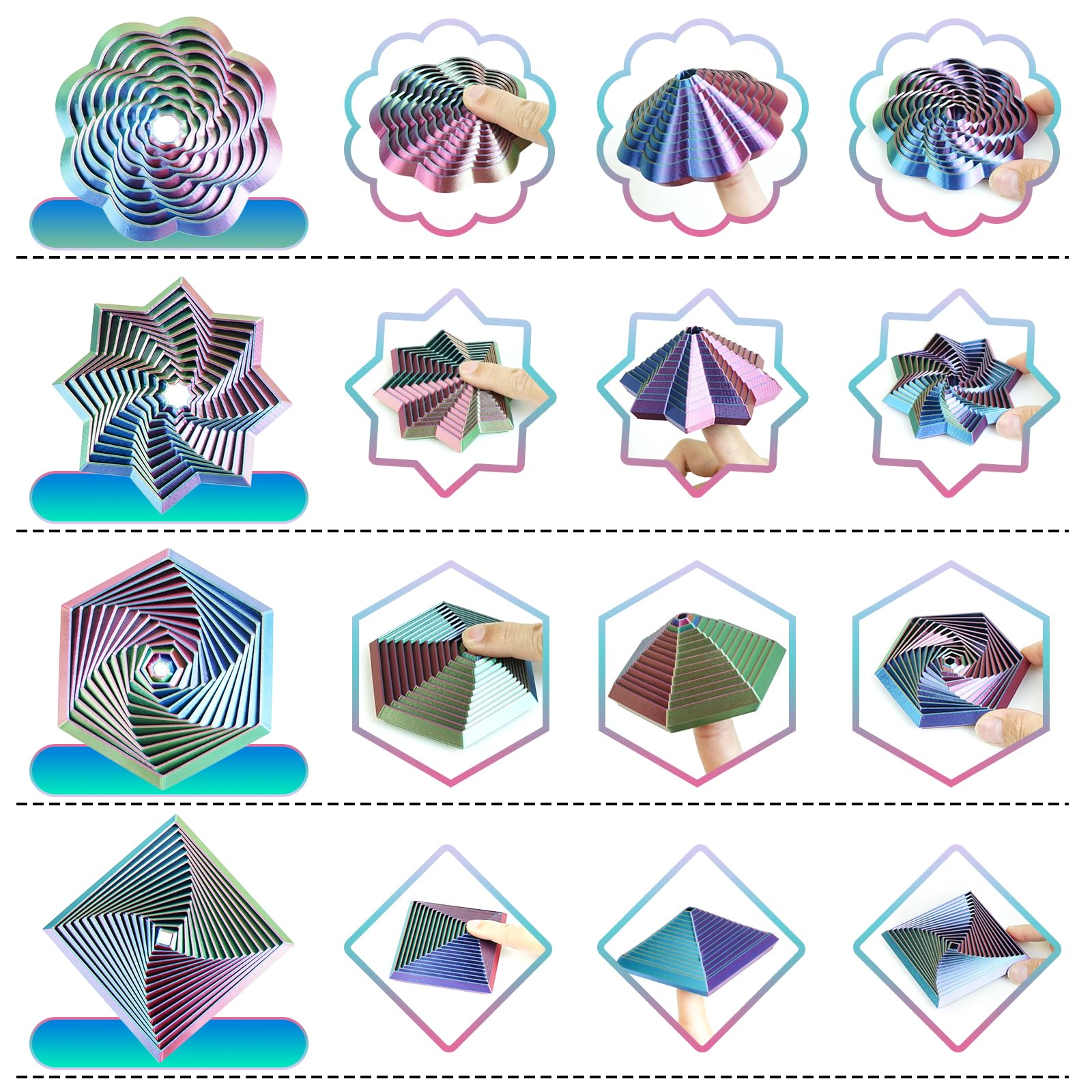 Mydhall Fractal Fidget desk display demonstrates portable sensory relief on the go