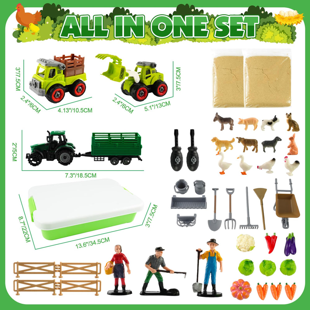 Mydova Farm Tractor Assembly shows detachable tractors for hands-on building