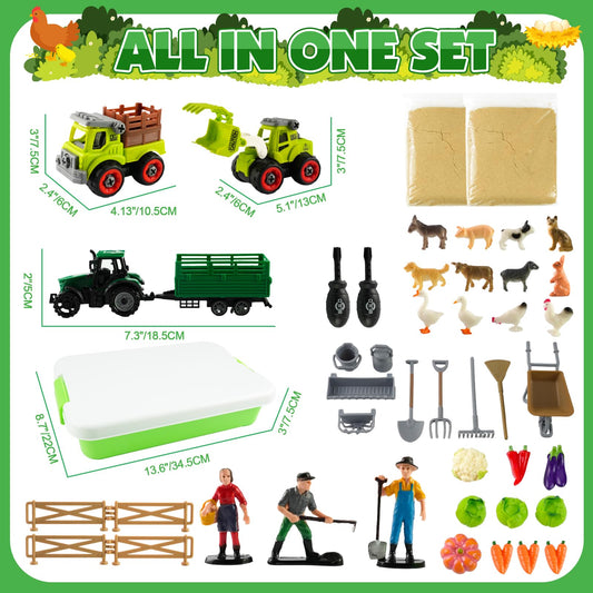 Mydova Farm Tractor Assembly shows detachable tractors for hands-on building
