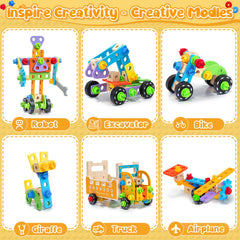 Myfolrena 85-piece construction set, gift-ready for kids.